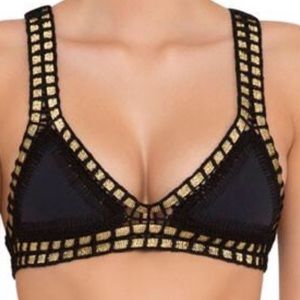 Black and gold bikini top crochet